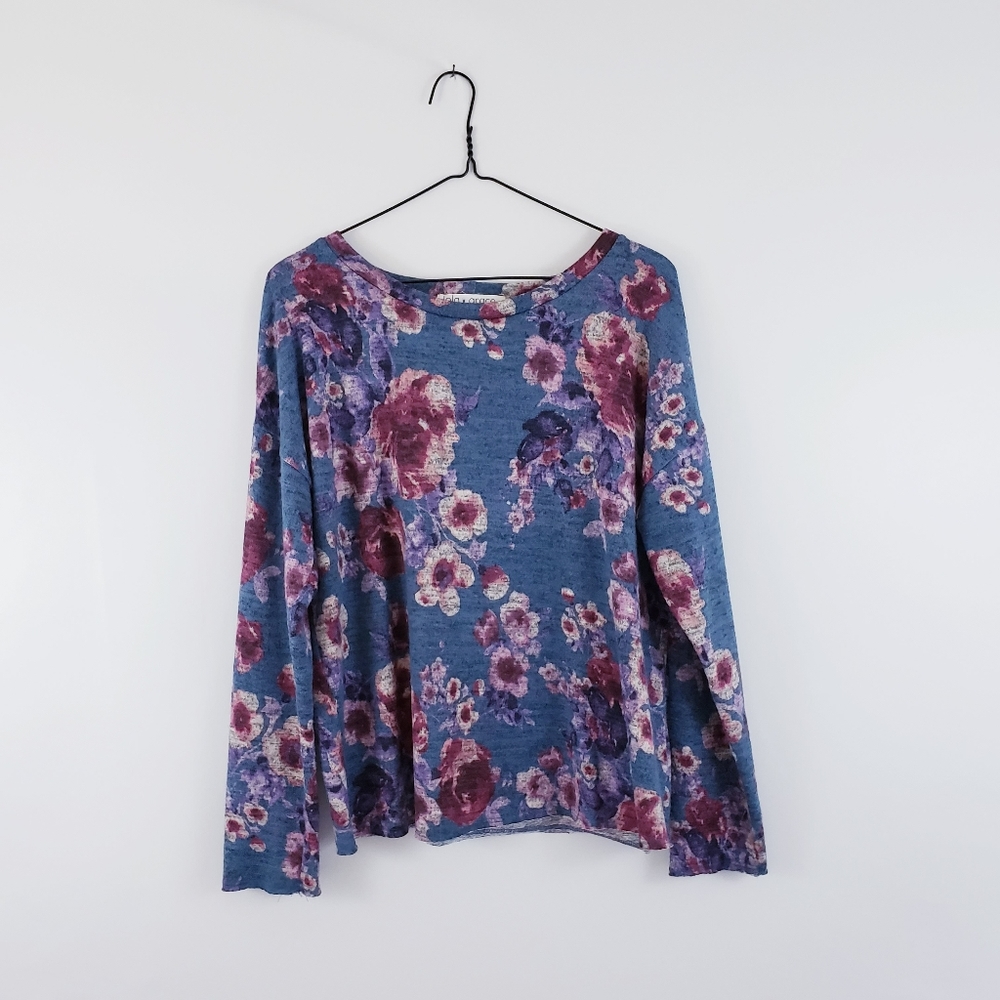 5/$25 Blue Floral Sweater